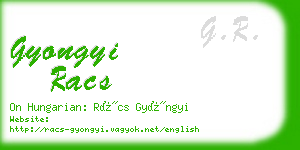 gyongyi racs business card